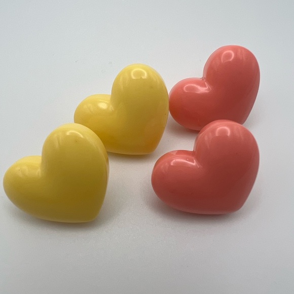 Pastel Color Heart Stud Earrings - Kawaii Cute Heart Earrings Set - Picture 8 of 16